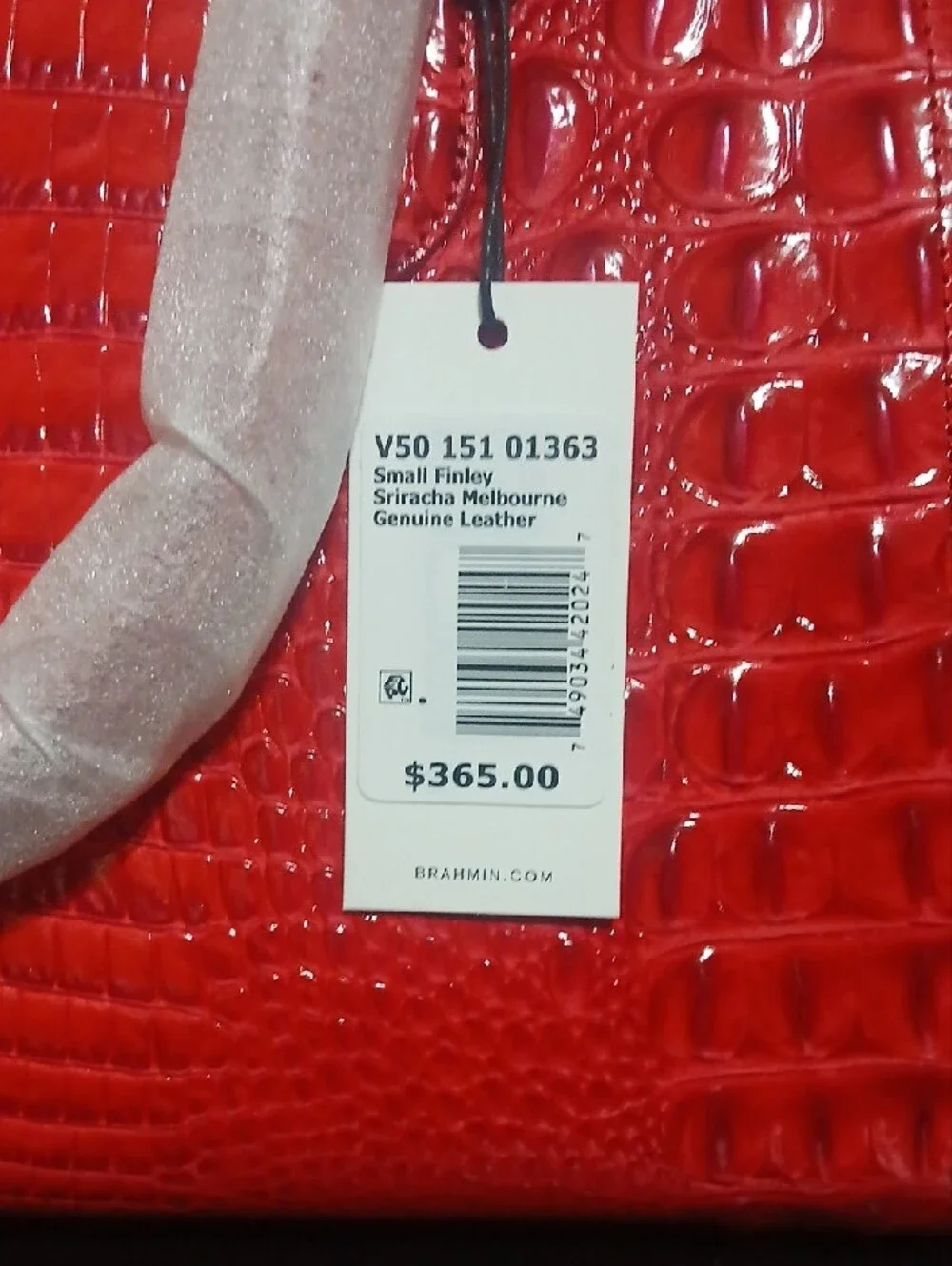 Brahmin Red Croc-Embossed Satchel